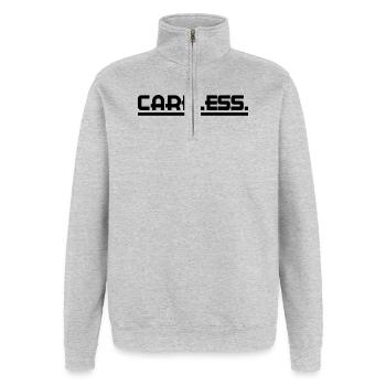 Ist Mir Egal Statement Haltung Gleichgültig - Quarter-Zip-Sweatshirt - Grau meliert - Vorne - AI Model Female 172 light (172cm) & AI Model Male 178 dark (178cm)