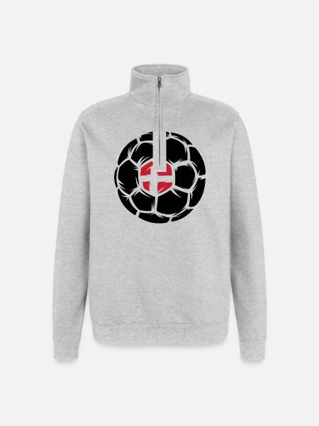 Handbollssymbol Handboll Danmark Logo ikon - Tröja med 1/4-dragkedja - gråmelerad