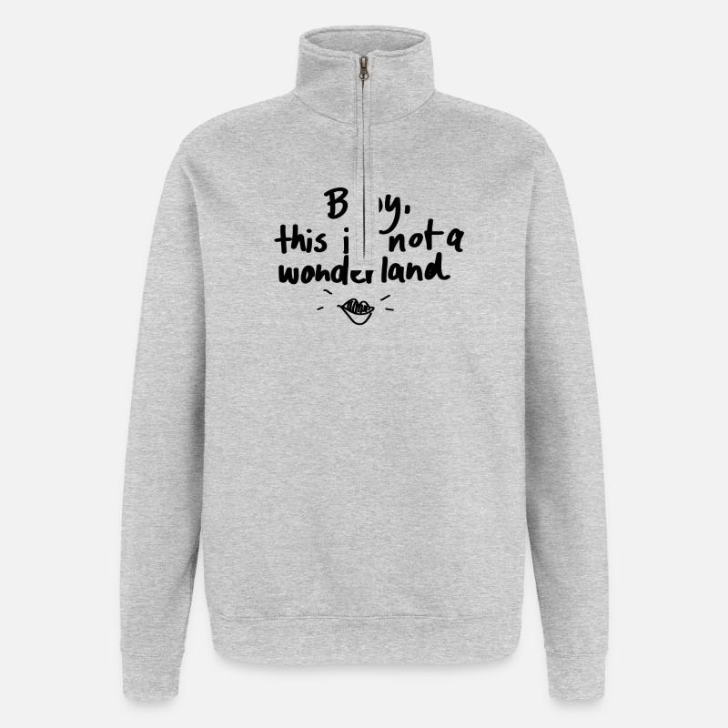 pas au pays des merveilles - Sweat à zip 1/4 - gris chiné