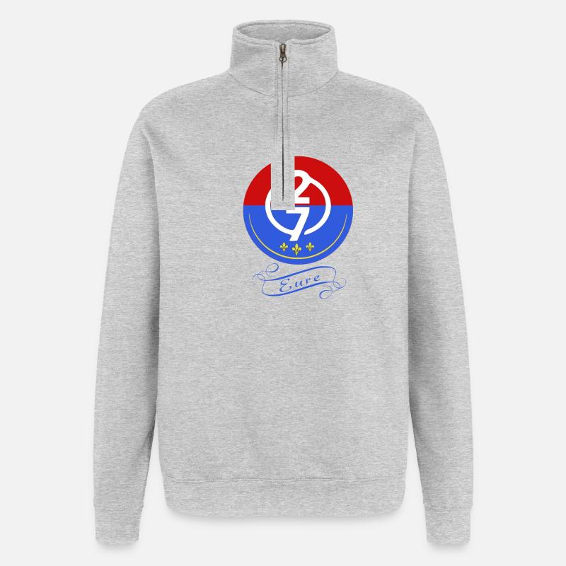 Eure - Sweat à zip 1/4 - gris chiné