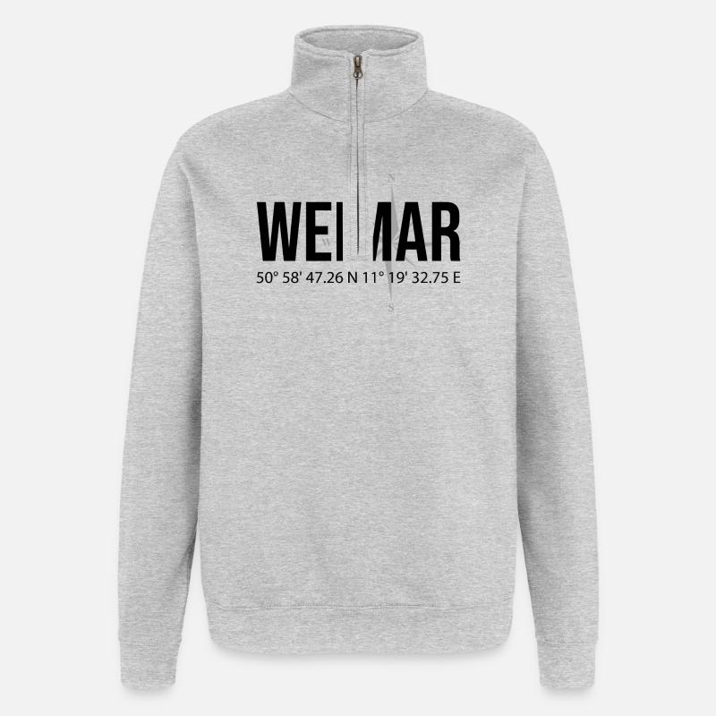 Koordinaten Weimar - Quarter-Zip-Sweatshirt - Grau meliert