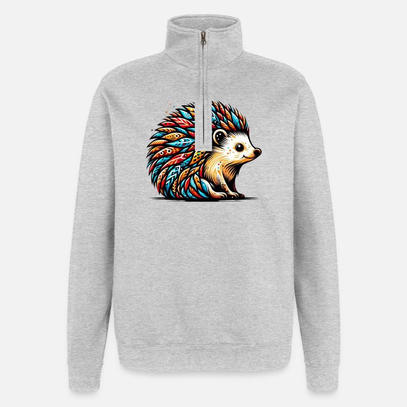 Igel - Quarter-Zip-Sweatshirt - Grau meliert
