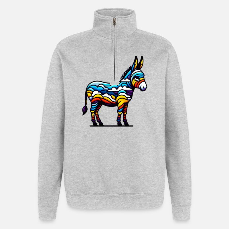 Donkey, Pacifier, Mule - Quarter-Zip Sweatshirt - heather grey