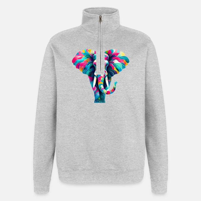 Elephant - Quarter-Zip Sweatshirt - heather grey