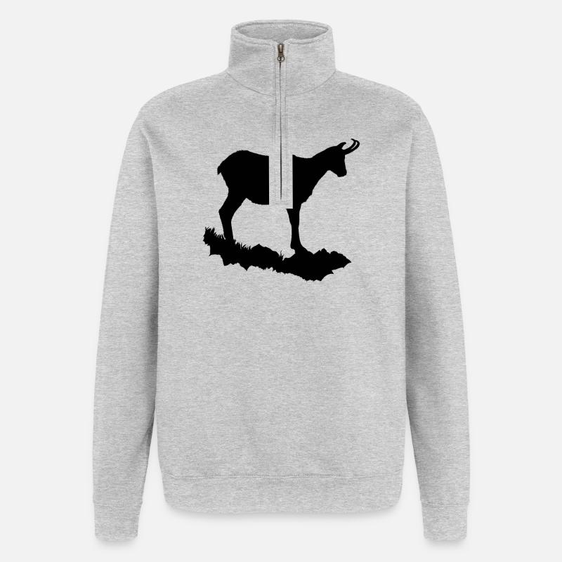 Gämse - Quarter-Zip-Sweatshirt - Grau meliert