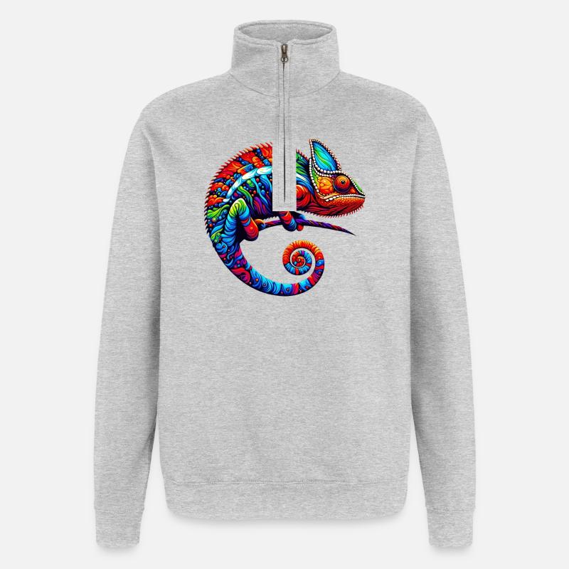 Chamäleon - Quarter-Zip-Sweatshirt - Grau meliert
