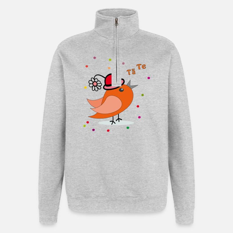 Carnaval Carnaval Confettis - Sweat à zip 1/4 - gris chiné