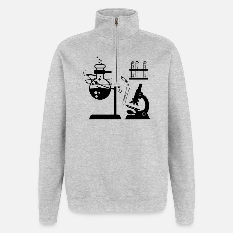 Laboratoire de recherche expérimentale - Sweat à zip 1/4 - gris chiné