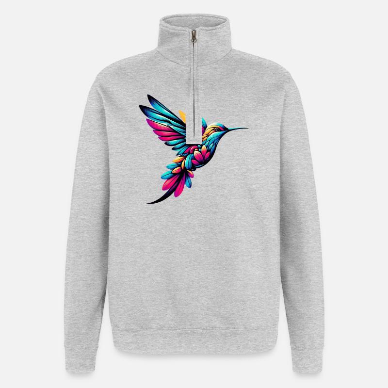 Colibri - Sweat à zip 1/4 - gris chiné