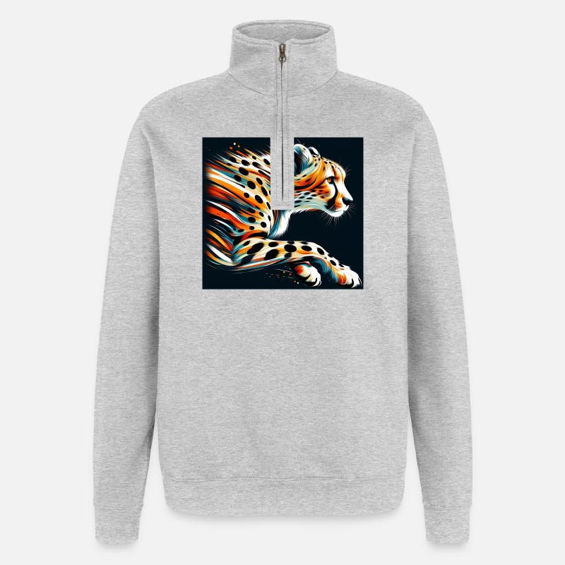 Gepard - Quarter-Zip-Sweatshirt - Grau meliert
