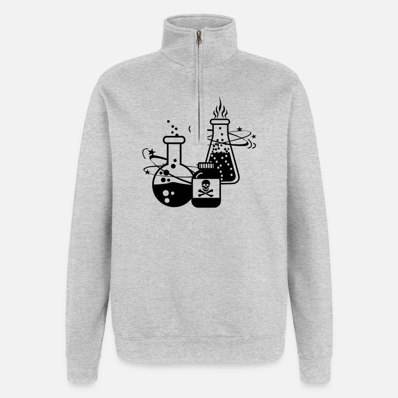 Mélange de poisons - Sweat à zip 1/4 - gris chiné