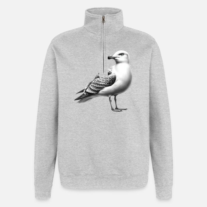 Möwe - Quarter-Zip-Sweatshirt - Grau meliert