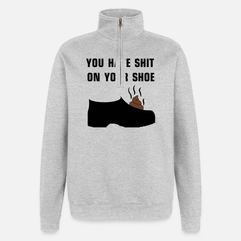 You have shit on your shoe - Quarter-Zip-Sweatshirt - Grau meliert