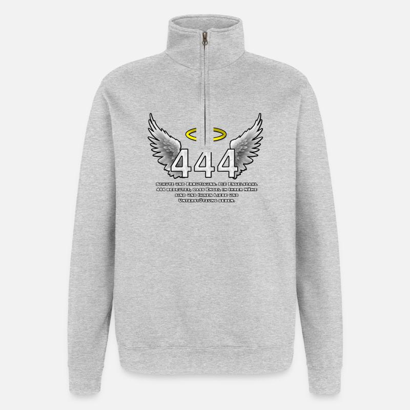Angel Numéro 444 Éclat Ailé - Sweat à zip 1/4 - gris chiné