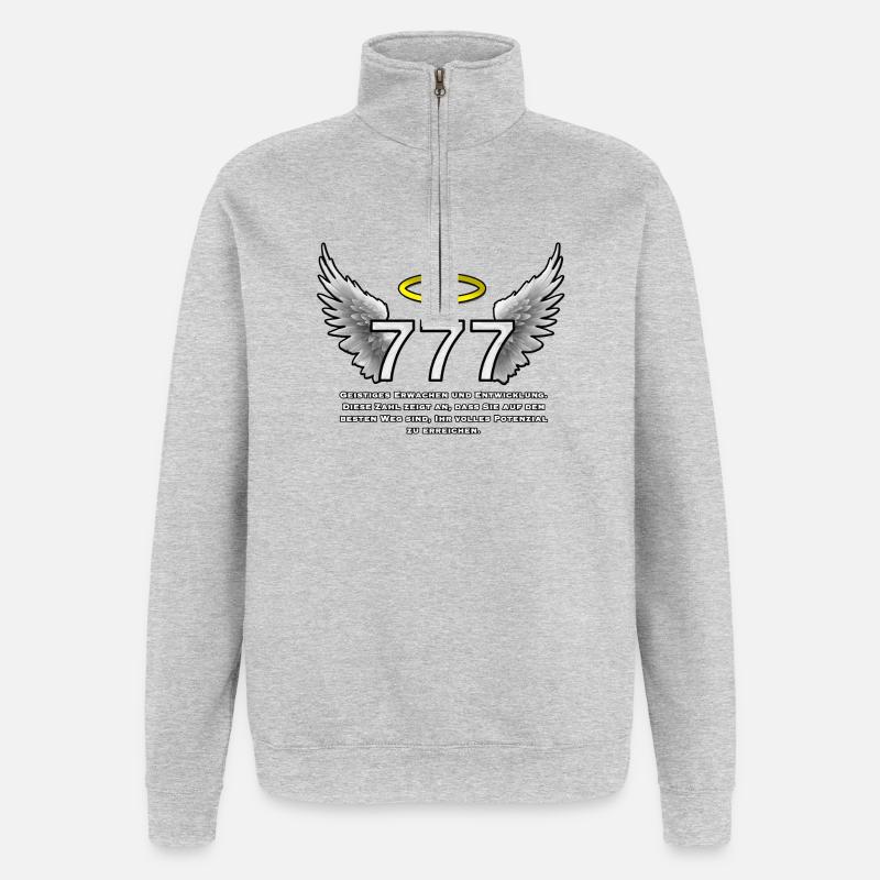 Heilige 777 EngelWings - Quarter-Zip-Sweatshirt - Grau meliert