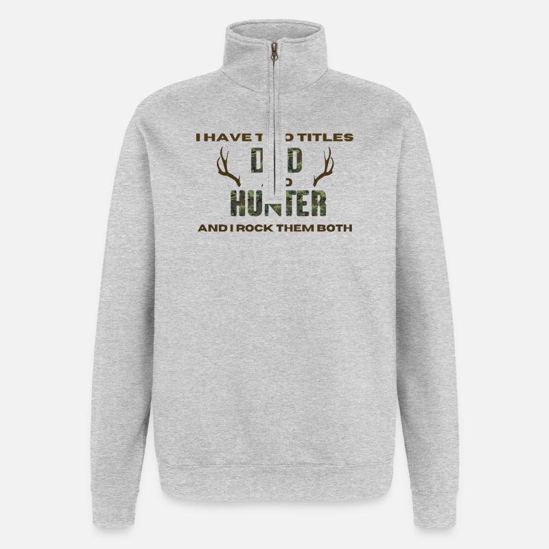 Jäger Spruch - Quarter-Zip-Sweatshirt - Grau meliert