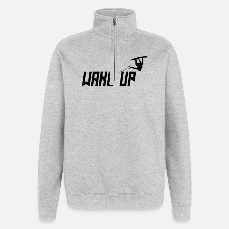 Kitesurfer Statement Stunt Wakeboard Wellenreiten - Quarter-Zip-Sweatshirt - Grau meliert