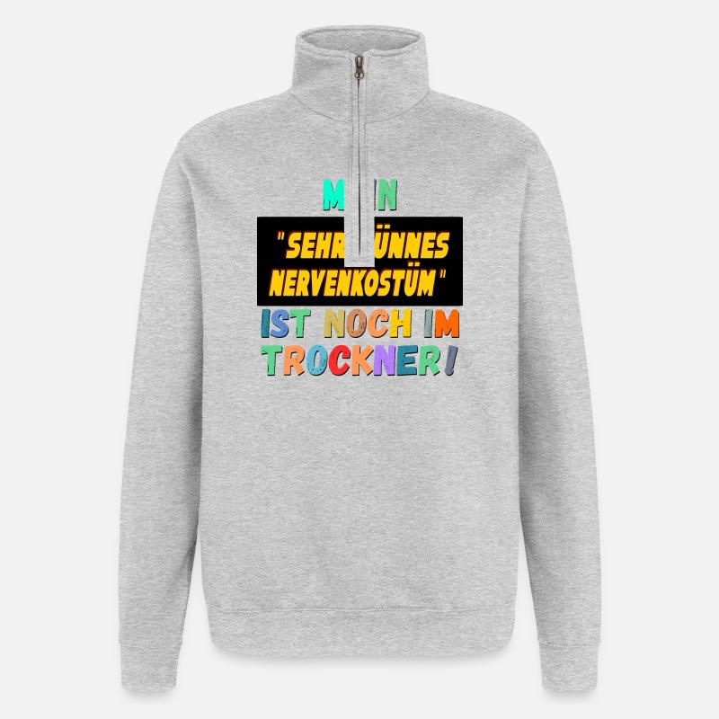 LUSTIGE KARNEVALSSPRÜCHE NERVENKOSTÜM - Quarter-Zip-Sweatshirt - Grau meliert