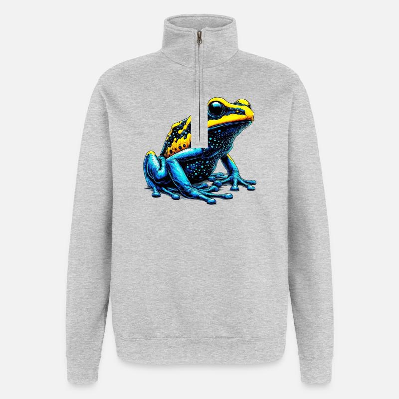 Frosch - Quarter-Zip-Sweatshirt - Grau meliert