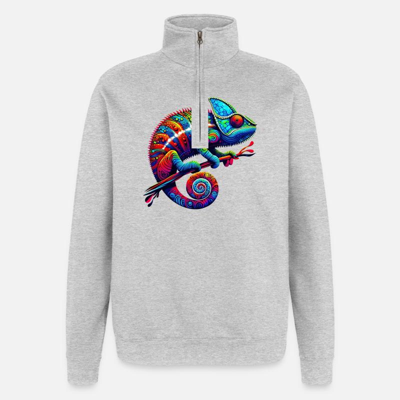 Chamäleon - Quarter-Zip-Sweatshirt - Grau meliert