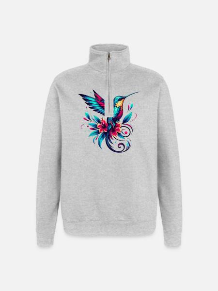 Colibri - Sweat à zip 1/4 - gris chiné