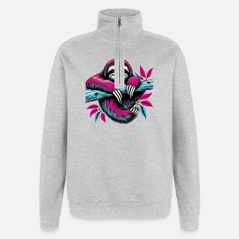 Sloth - Quarter-Zip Sweatshirt - heather grey