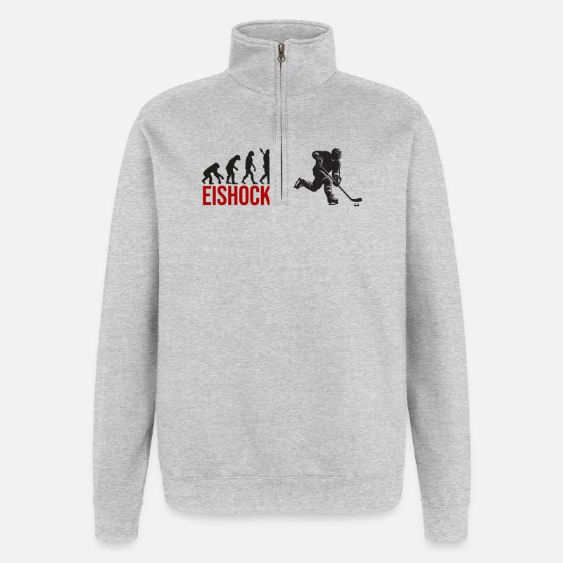Evolution Eishockey - Quarter-Zip-Sweatshirt - Grau meliert