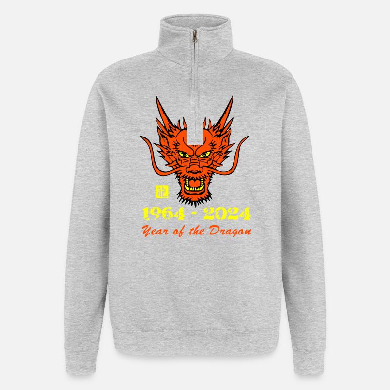 Drachenkinder 1964 - Quarter-Zip-Sweatshirt - Grau meliert