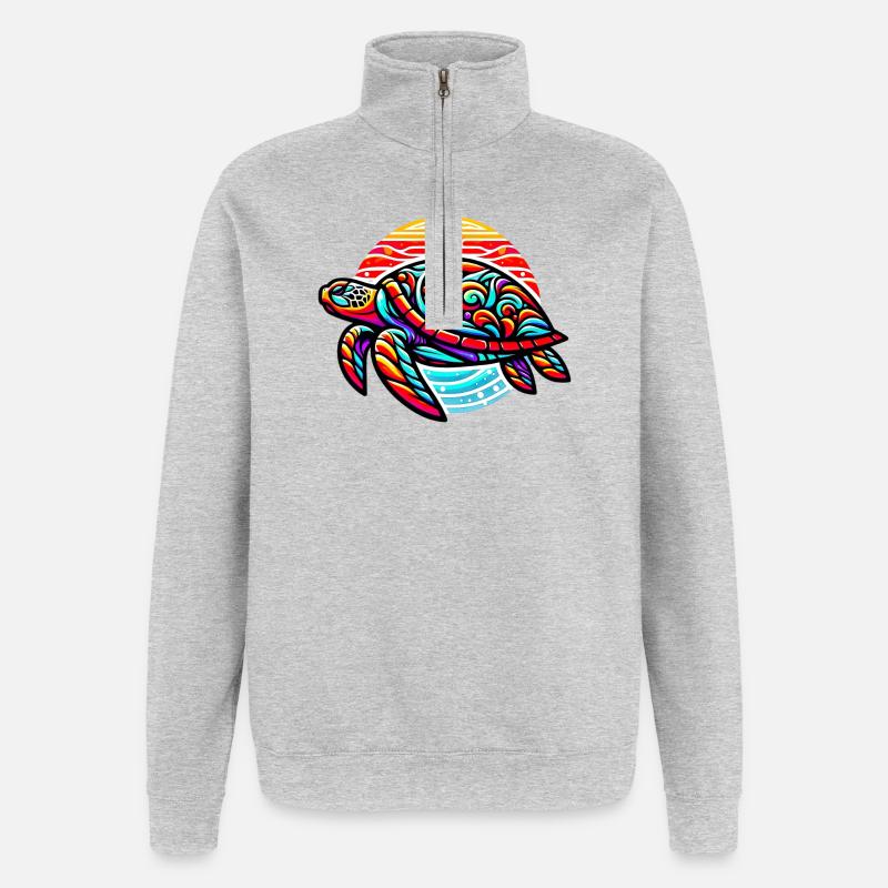 Turtle - Quarter-Zip Sweatshirt - heather grey