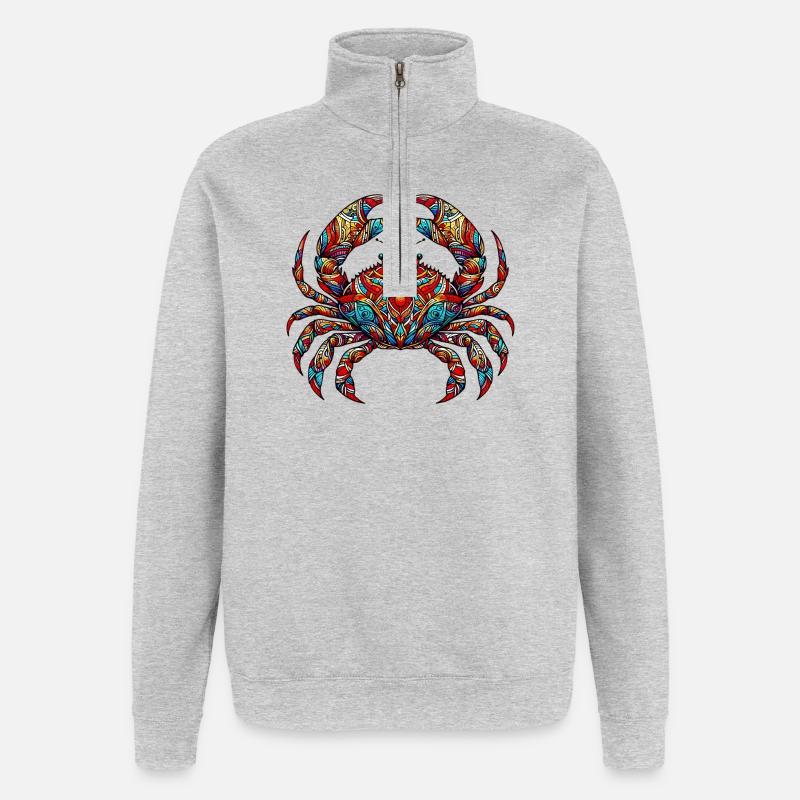 Krebs - Quarter-Zip-Sweatshirt - Grau meliert