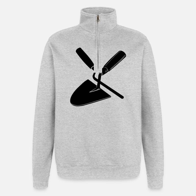 Joint nail and trowel, mason's tools - Quarter-Zip Sweatshirt - heather grey