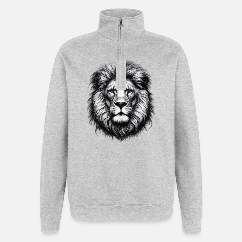 Lion - Quarter-Zip Sweatshirt - heather grey