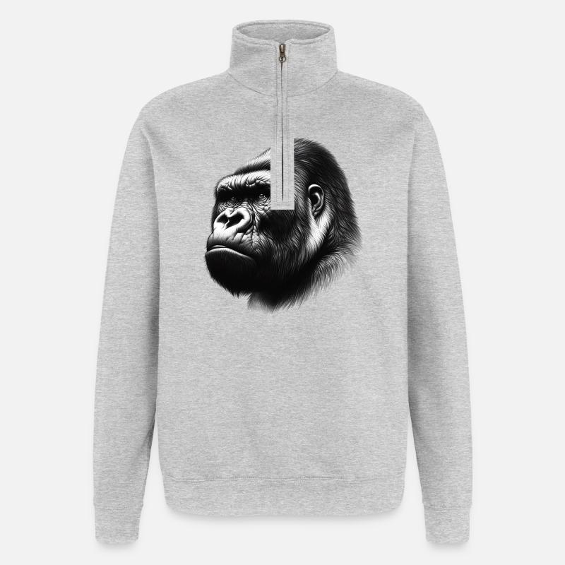 Gorilla - Quarter-Zip Sweatshirt - heather grey