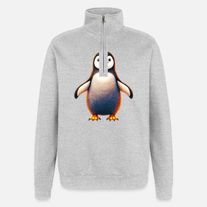 Pinguin - Quarter-Zip-Sweatshirt - Grau meliert