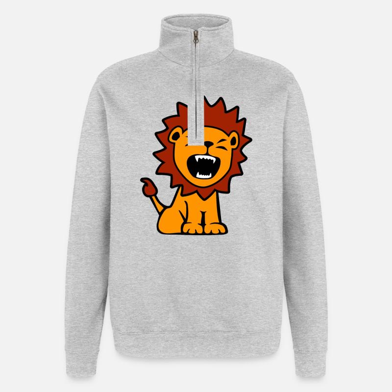 Kleiner Löwe ROAAR - Quarter-Zip-Sweatshirt - Grau meliert
