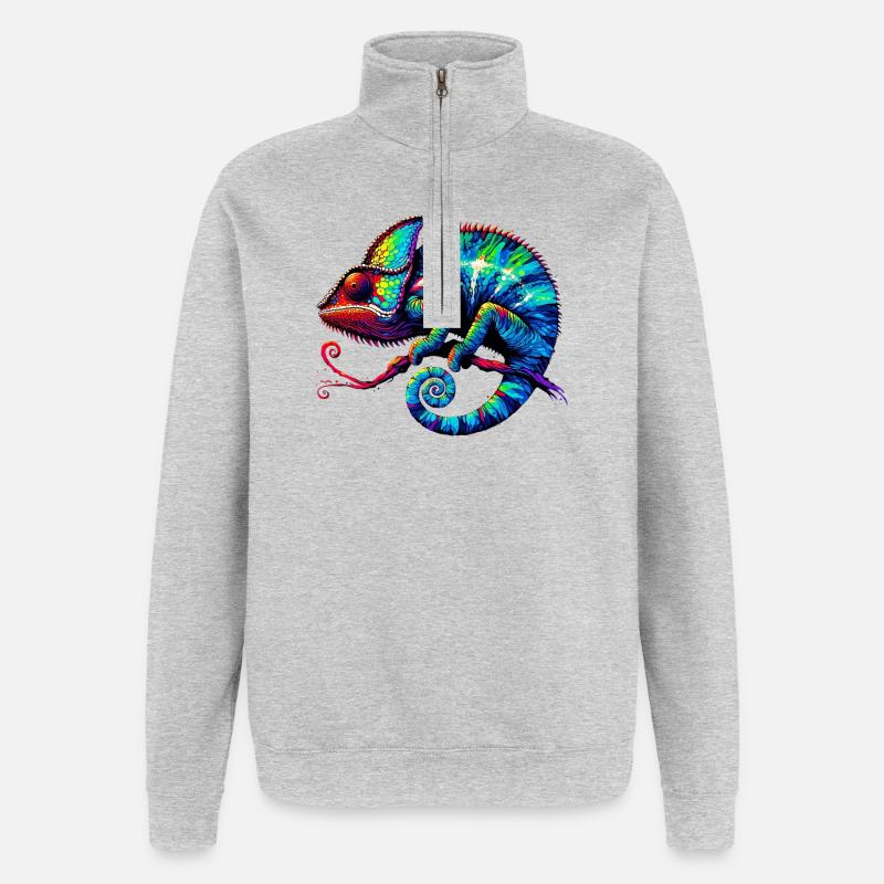 Chamäleon - Quarter-Zip-Sweatshirt - Grau meliert