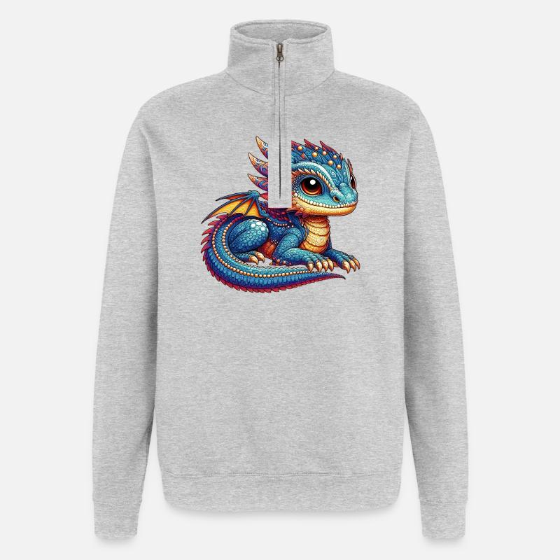 Dragon - Quarter-Zip Sweatshirt - heather grey