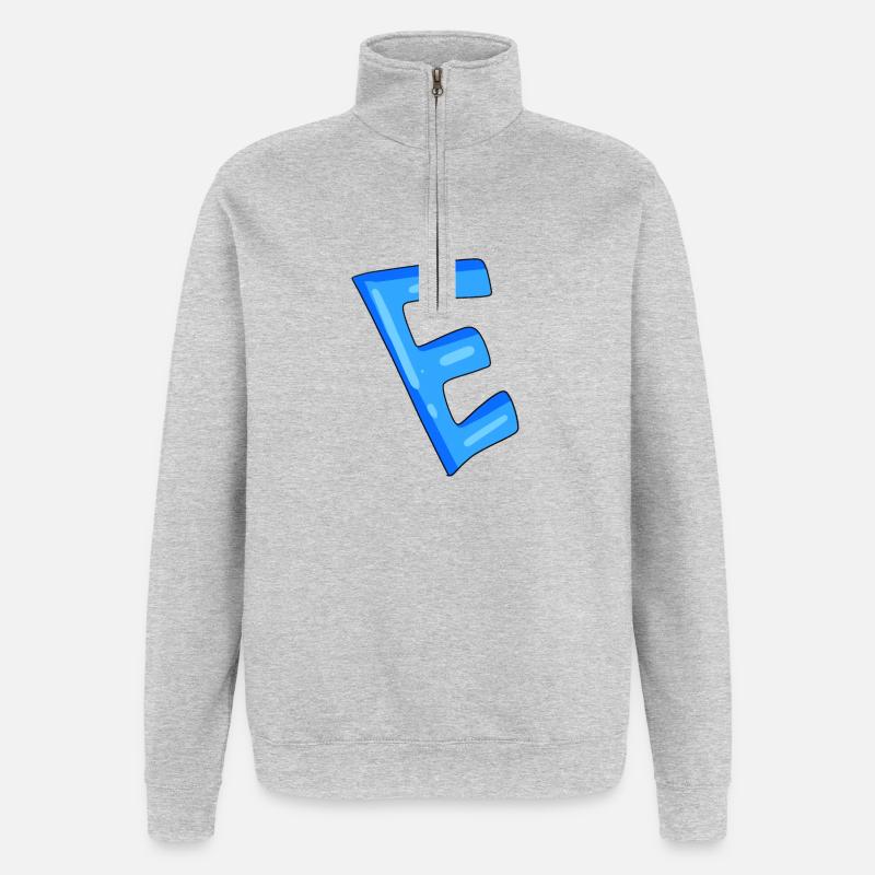 Lettre E Point de départ - Sweat à zip 1/4 - gris chiné