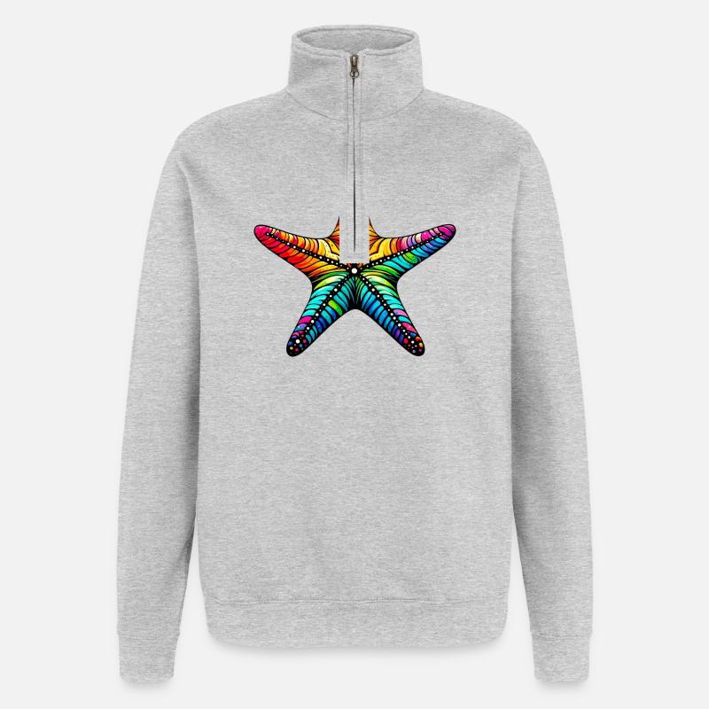 Seestern - Quarter-Zip-Sweatshirt - Grau meliert