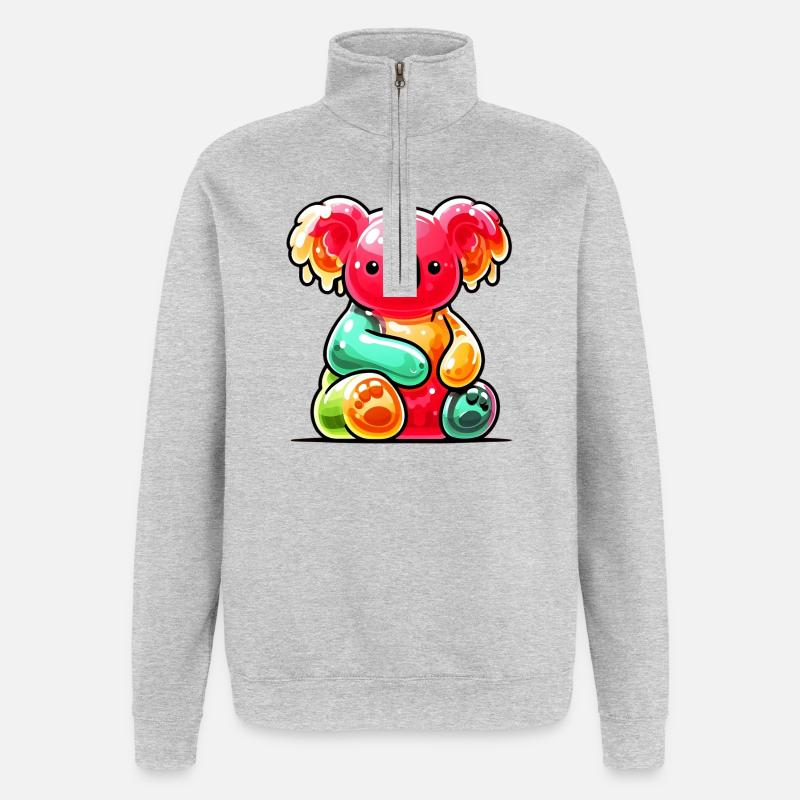 Koala - Sweat à zip 1/4 - gris chiné