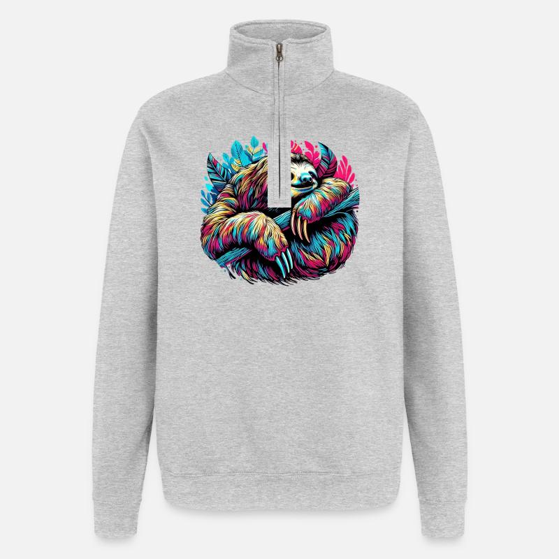 Sloth - Quarter-Zip Sweatshirt - heather grey