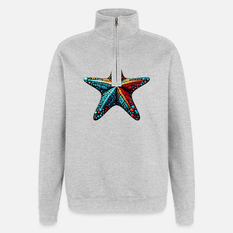 Seestern - Quarter-Zip-Sweatshirt - Grau meliert