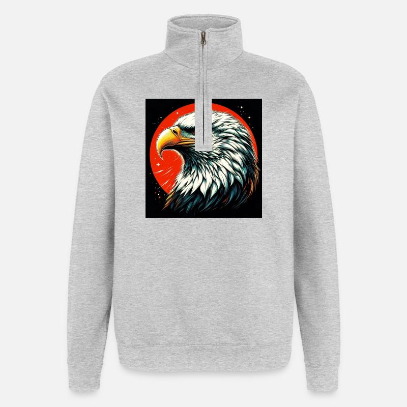 Bald Eagle - Quarter-Zip Sweatshirt - heather grey