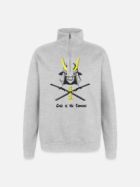 Samuraihelm Kabuto 4 - Quarter-Zip-Sweatshirt - Grau meliert