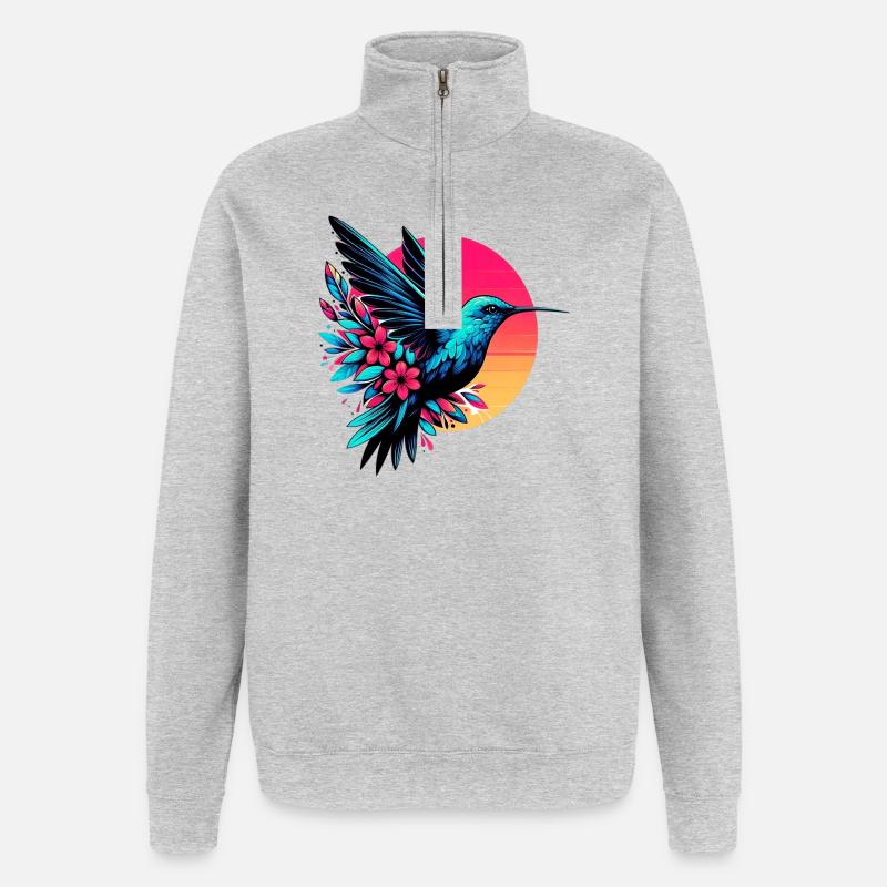 Hummingbird - Quarter-Zip Sweatshirt - heather grey