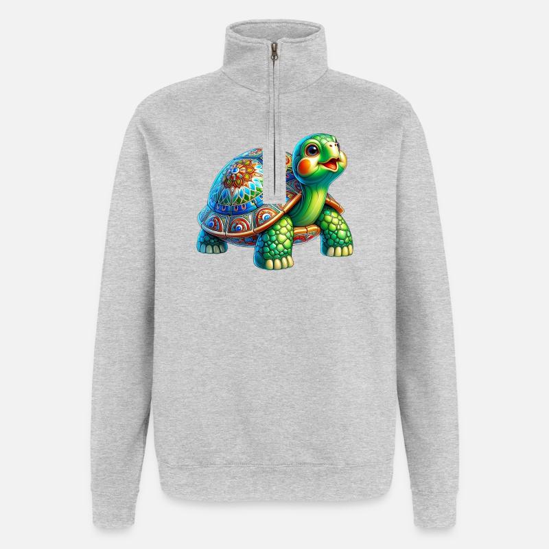 Turtle - Quarter-Zip Sweatshirt - heather grey