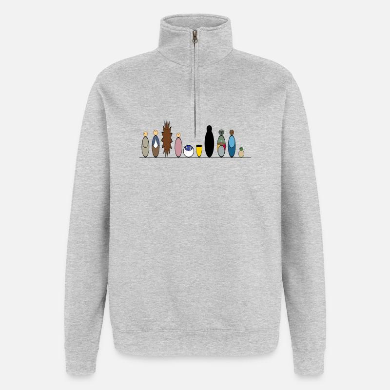 Empire Crew - Quarter-Zip-Sweatshirt - Grau meliert