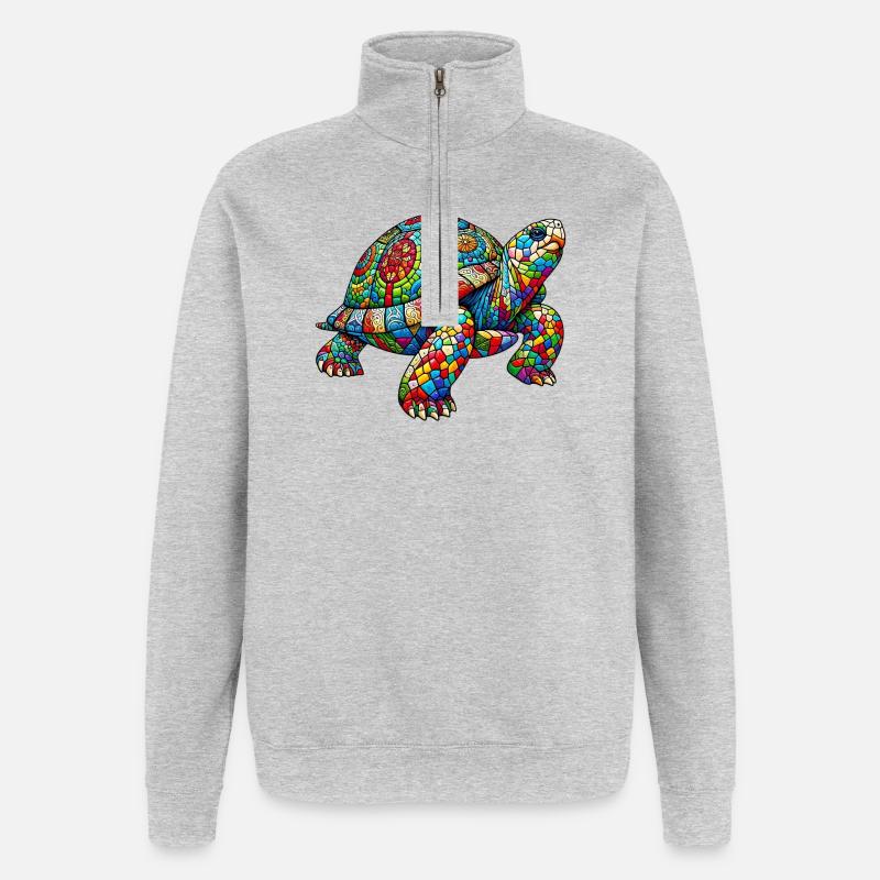 Turtle - Quarter-Zip Sweatshirt - heather grey