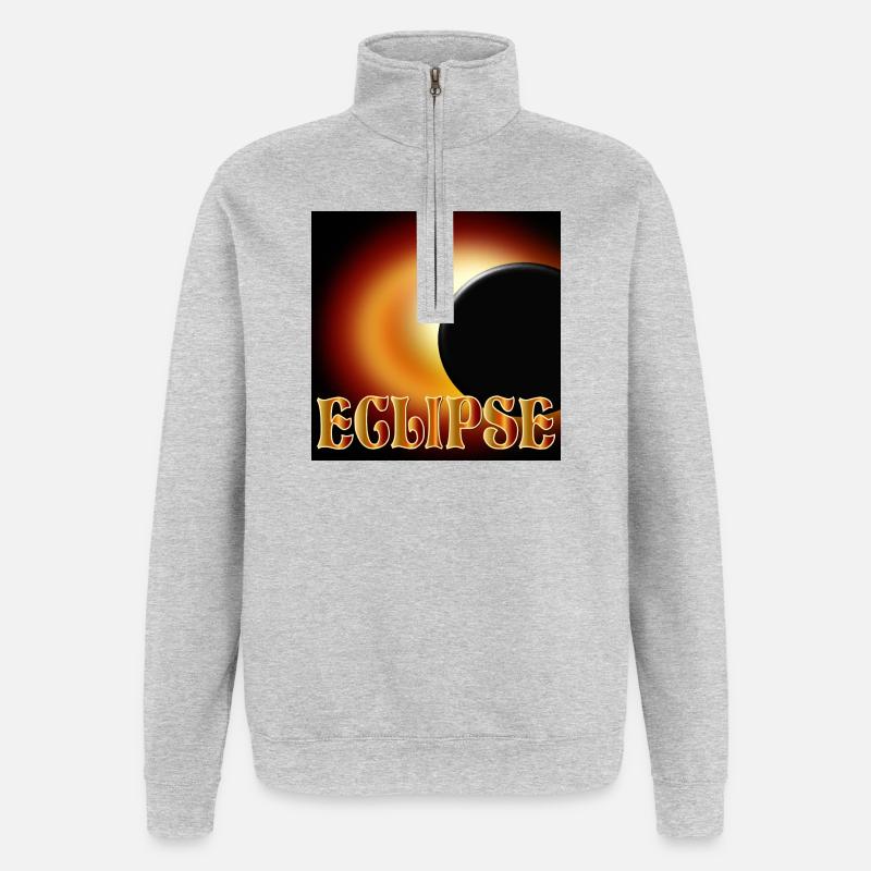 SOLAR ECLIPSE ECLIPSE ASTRONOMY - Quarter-Zip Sweatshirt - heather grey