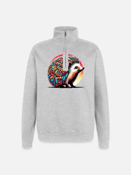 Igel - Quarter-Zip-Sweatshirt - Grau meliert